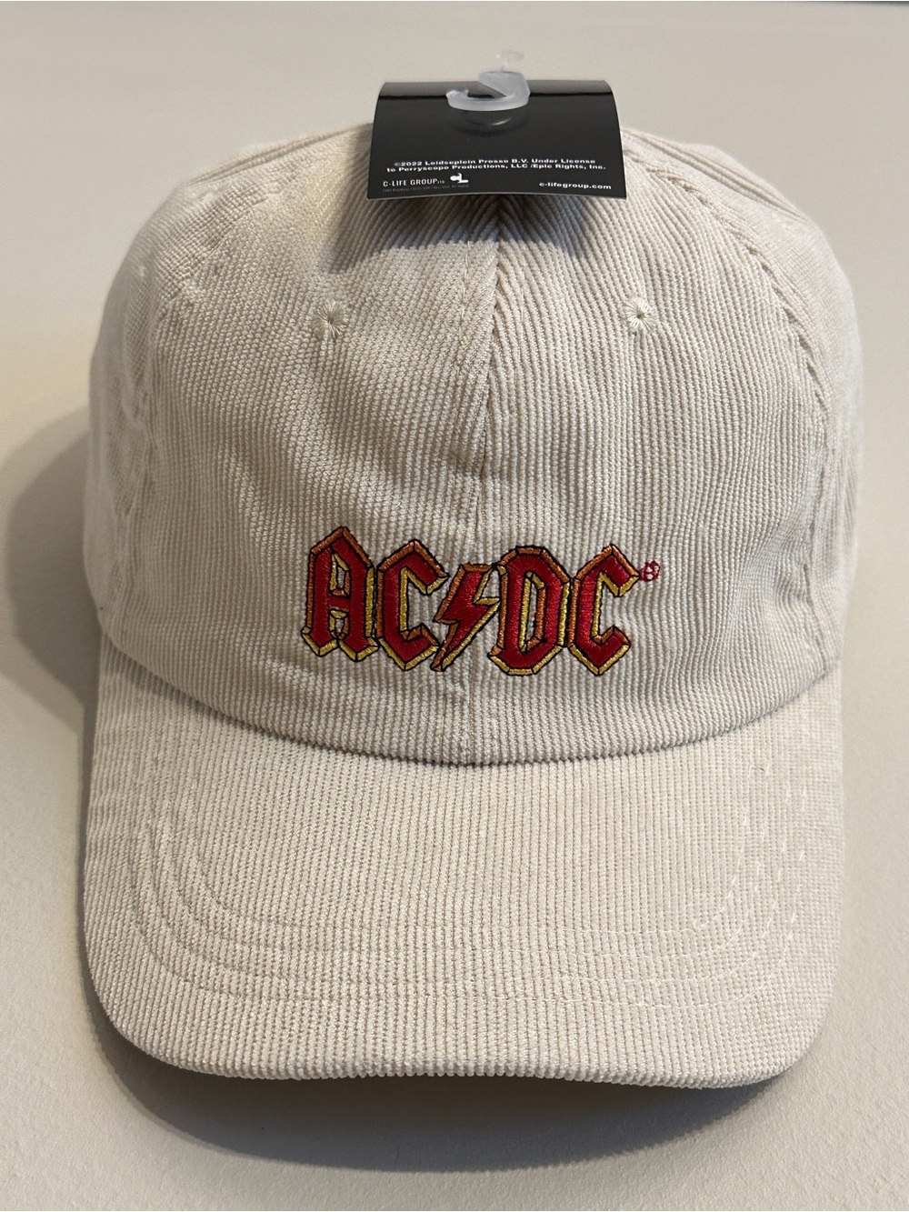 AC/DC Red and Yellow Logo Corduroy Cap